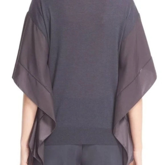 FABIANA FILIPPI Batwing Cashmere Silk Sweater Dark Charcoal Gray Sz 4 / XS - Picture 2 of 9